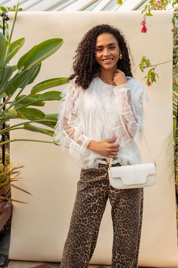 Carraig Donn Ecru Naomi Ruffle Top