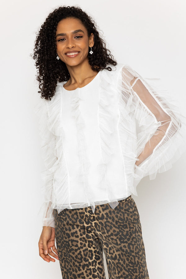 Carraig Donn Ecru Naomi Ruffle Top