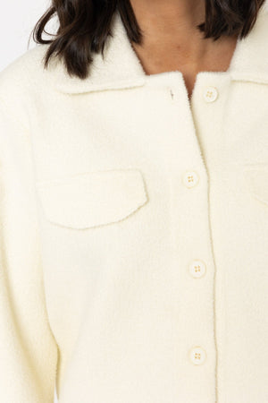 Carraig Donn Ecru Plain Knitted Cardigan