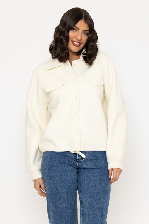 Ecru Plain Knitted Cardigan