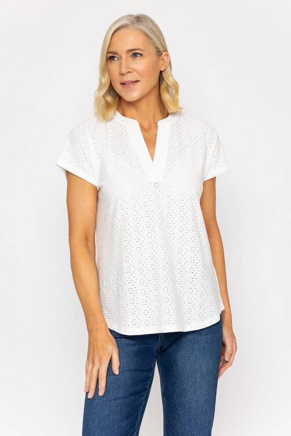 Carraig Donn Ecru Short Sleeve Jersey Top