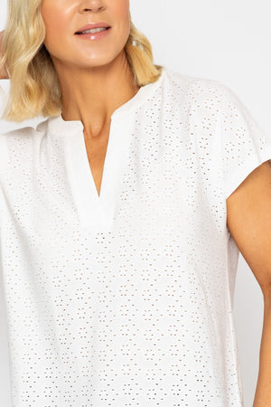 Carraig Donn Ecru Short Sleeve Jersey Top