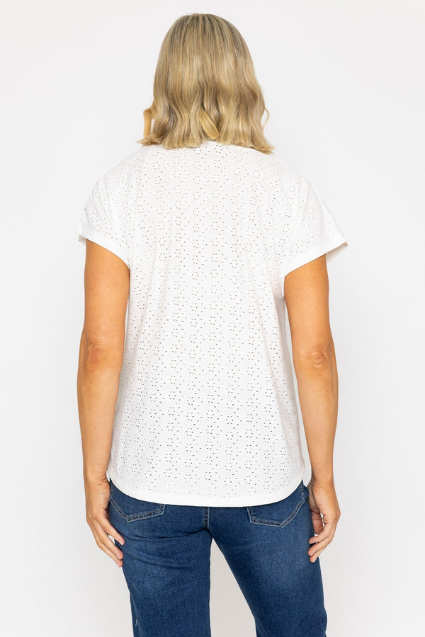 Carraig Donn Ecru Short Sleeve Jersey Top