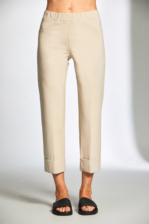 Ecru Turn Up Trousers