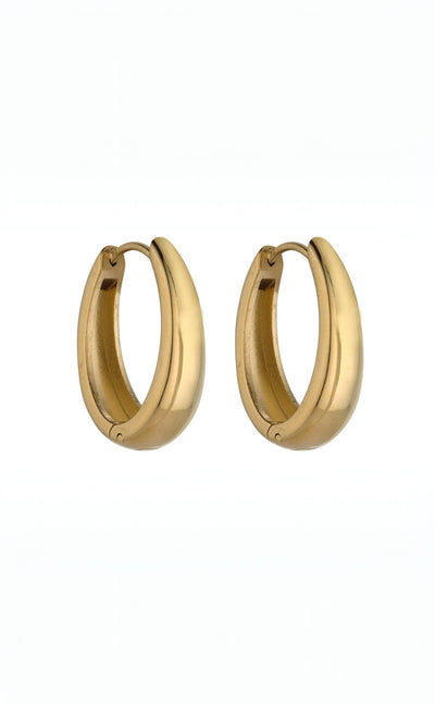 Carraig Donn Elegant Oval Gold Hoop Earrings