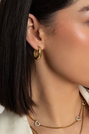 Elegant Oval Gold Hoop Earrings