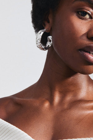 Carraig Donn Eleni Silver Plated Hoop Earrings