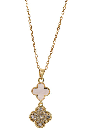 Carraig Donn Elowyn White & Crystal Clover Pendant