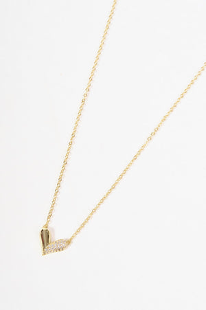 Carraig Donn Embellished Gold Heart Necklace