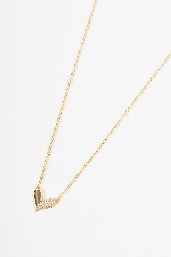 Carraig Donn Embellished Gold Heart Necklace