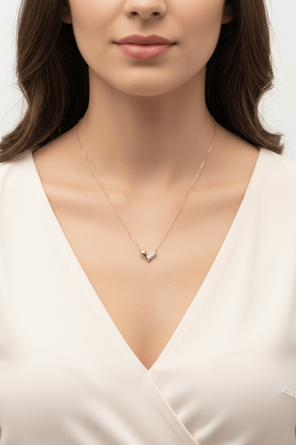 Carraig Donn Embellished Gold Heart Necklace
