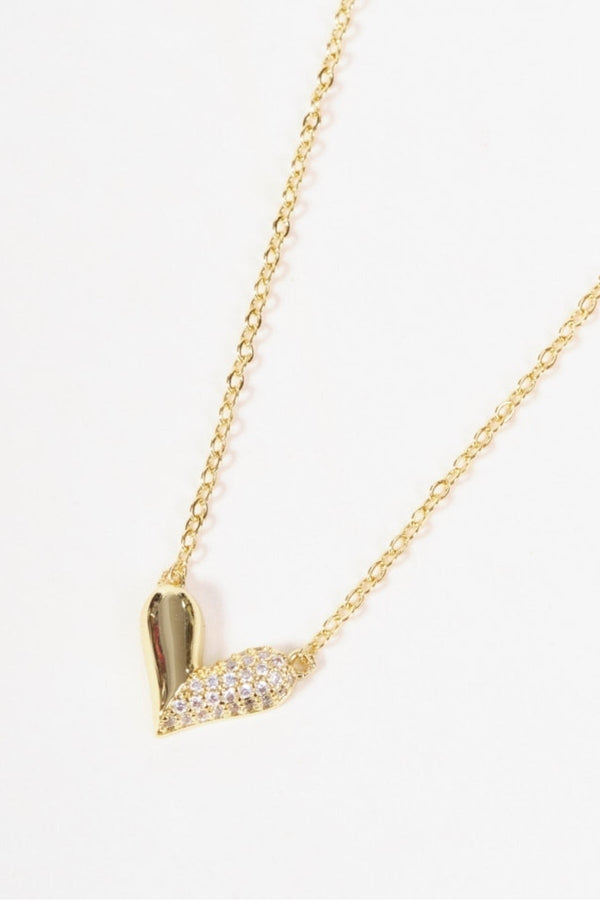 Carraig Donn Embellished Gold Heart Necklace