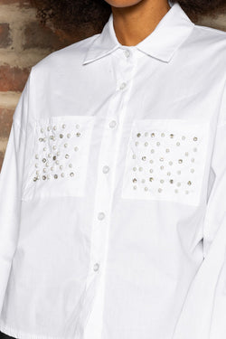 Carraig Donn Embellished Short Shirt in White