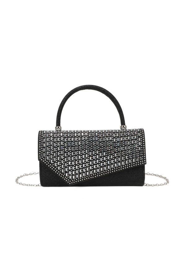 Carraig Donn Embossed Front Black Clutch Bag