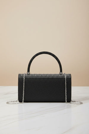 Carraig Donn Embossed Front Black Clutch Bag