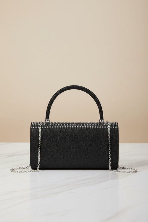 Carraig Donn Embossed Front Black Clutch Bag