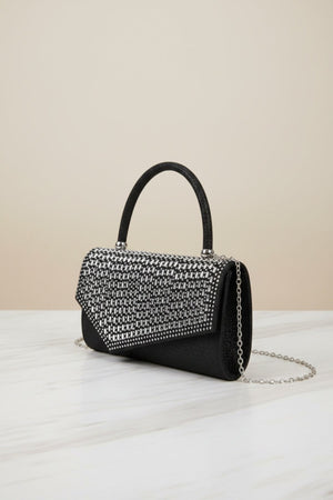 Carraig Donn Embossed Front Black Clutch Bag