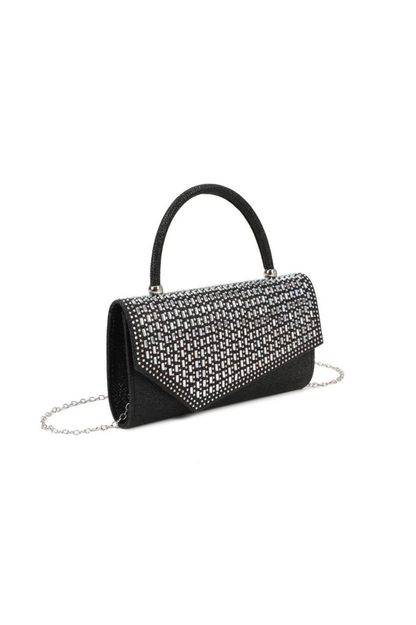 Carraig Donn Embossed Front Black Clutch Bag