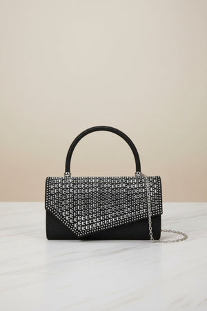 Carraig Donn Embossed Front Black Clutch Bag