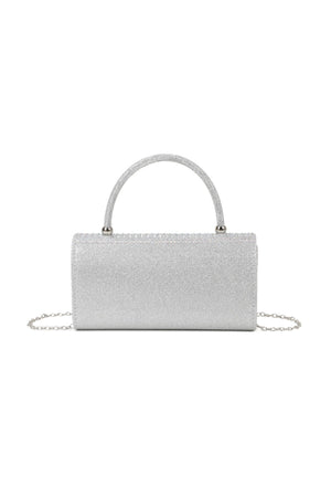 Carraig Donn Embossed Front Silver Clutch Bag