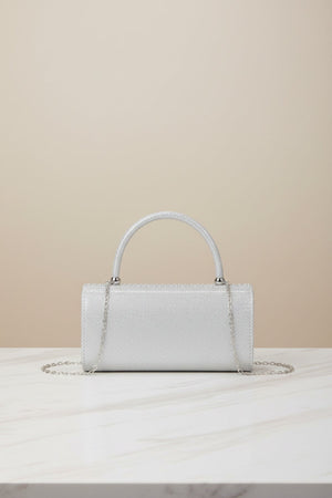 Carraig Donn Embossed Front Silver Clutch Bag