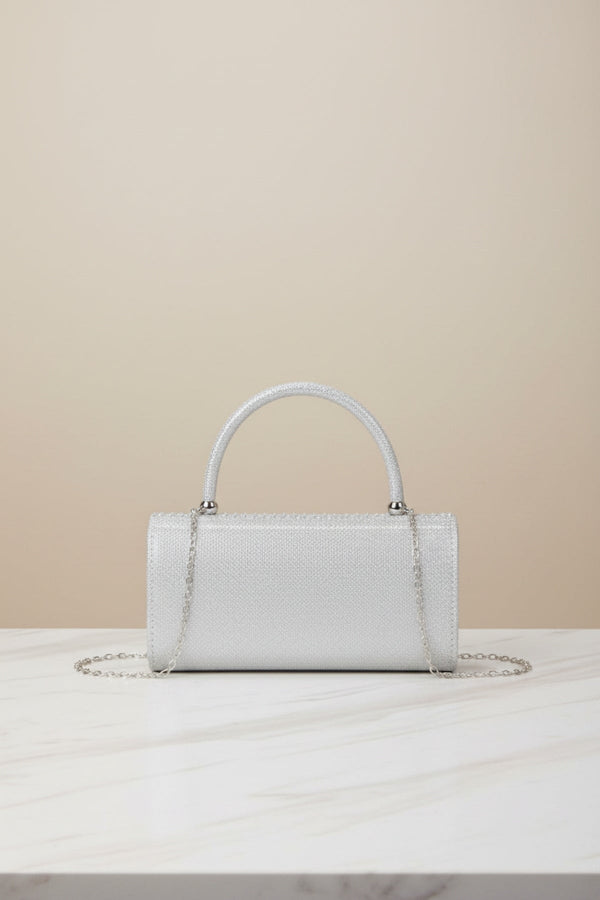 Carraig Donn Embossed Front Silver Clutch Bag