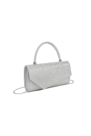 Carraig Donn Embossed Front Silver Clutch Bag