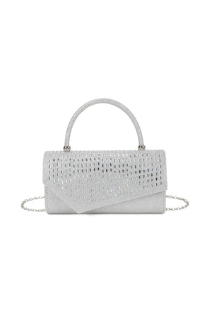 Carraig Donn Embossed Front Silver Clutch Bag