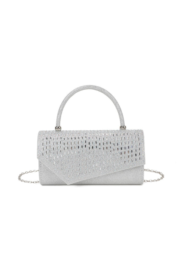 Carraig Donn Embossed Front Silver Clutch Bag
