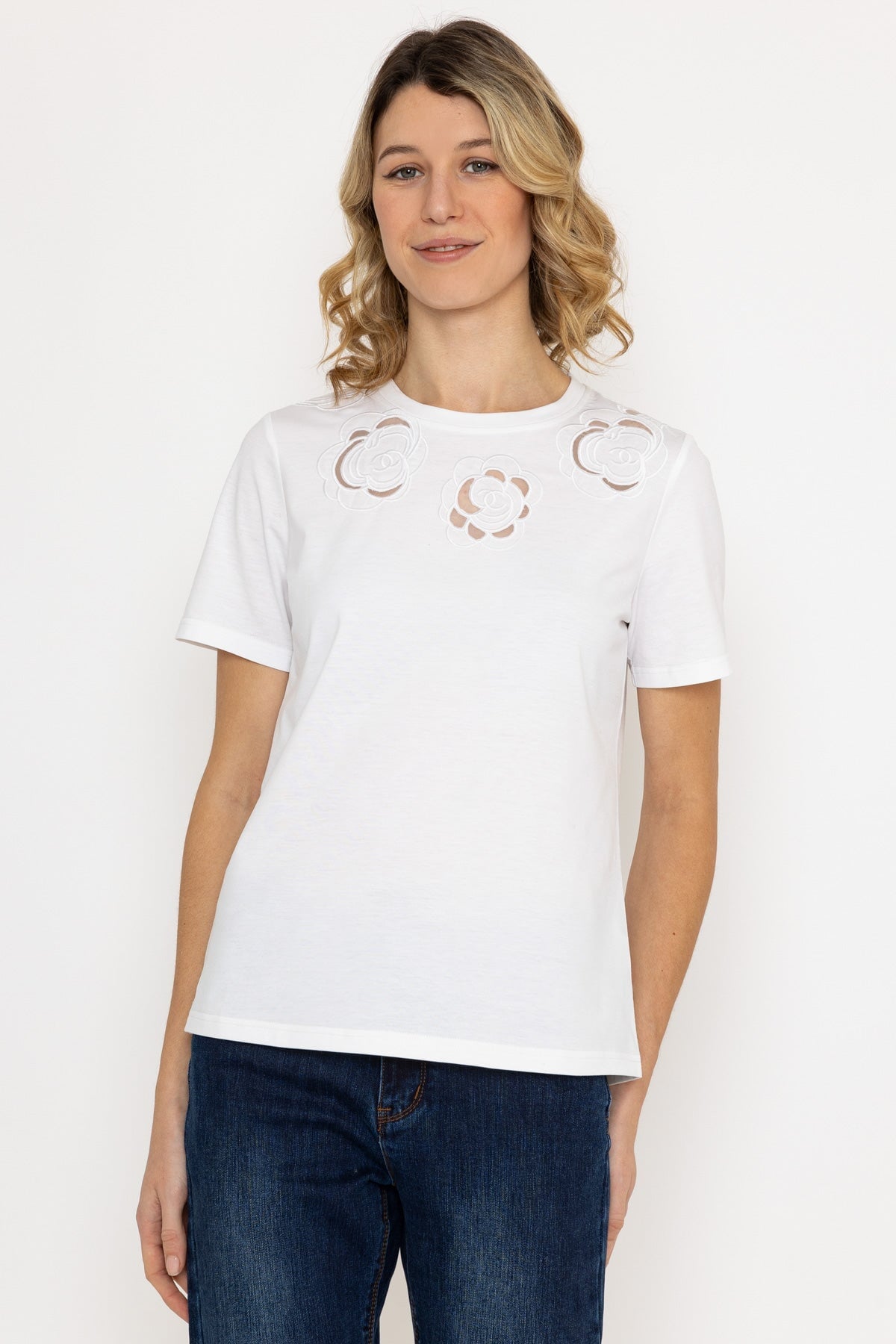 Embroidered T-Shirt in White