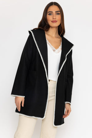 Embroidery Trim Jacket in Black