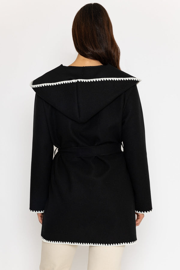 Carraig Donn Embroidery Trim Jacket in Black