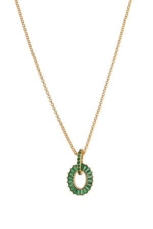 Carraig Donn Emerald Baguette Pendant Necklace