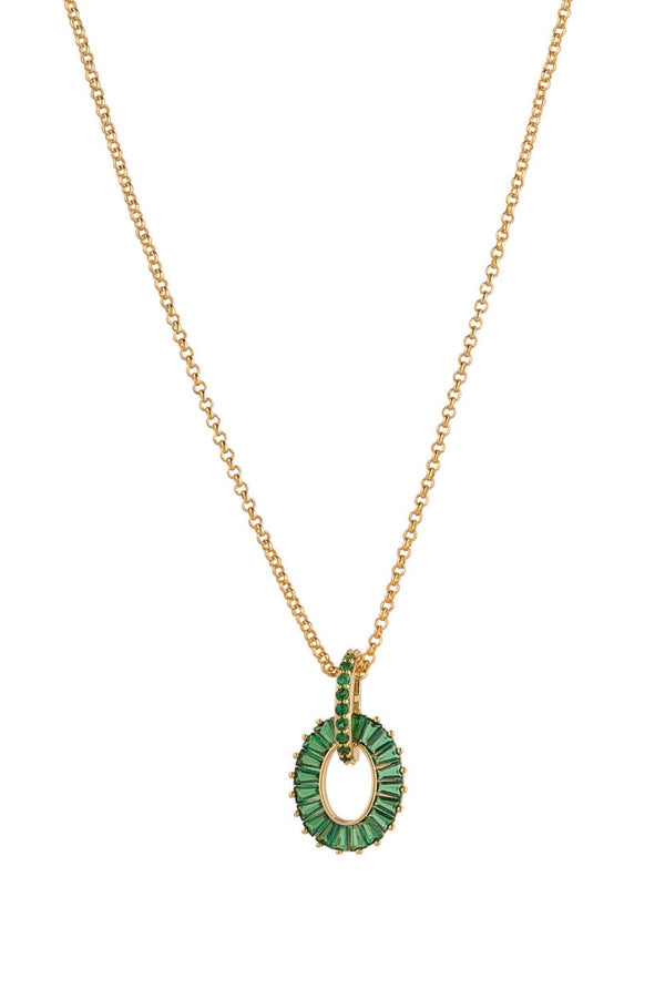 Carraig Donn Emerald Baguette Pendant Necklace