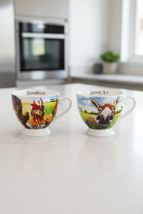 Eoin O Connor Beyond The Herd Set of 2 Cappuccino Mugs
