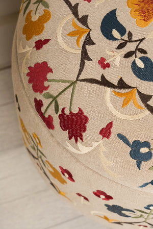 Carraig Donn Ettie Embroidered Storage Footstool