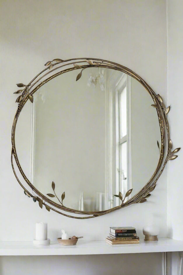 Carraig Donn Eve Gold Finish Round Mirror 75Cm