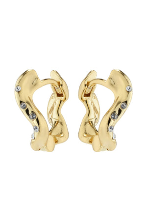 Carraig Donn Evra Organic Shaped Gold Plated Hoops