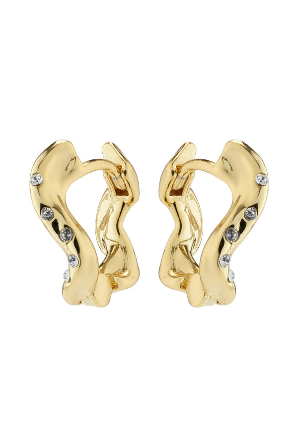 Carraig Donn Evra Organic Shaped Gold Plated Hoops