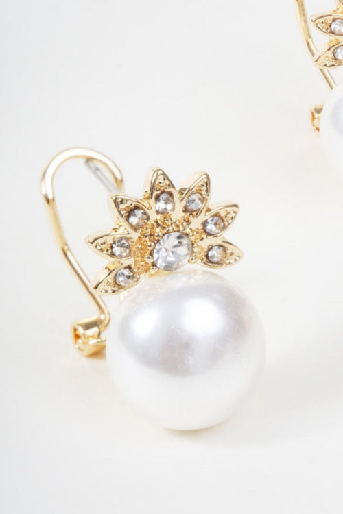 Carraig Donn Fan Detail Faux Pearl Earrings