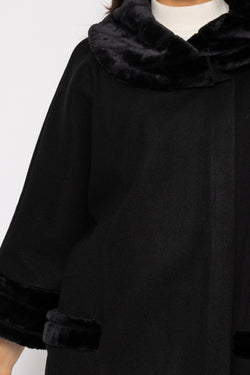 Carraig Donn Faux Fur Trim Jacket in Black