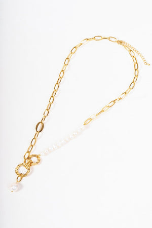 Carraig Donn Faux Pearl And Chain Necklace