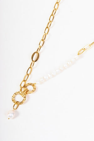 Carraig Donn Faux Pearl And Chain Necklace