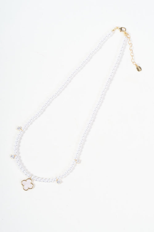Carraig Donn Faux Pearl Clover Necklace