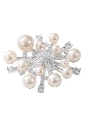 Carraig Donn Faux Pearl & Crystal Brooch