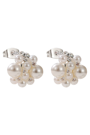 Carraig Donn Faux Pearl & Crystal Cluster Earrings