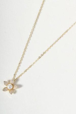 Carraig Donn Faux Pearl Flower Necklace
