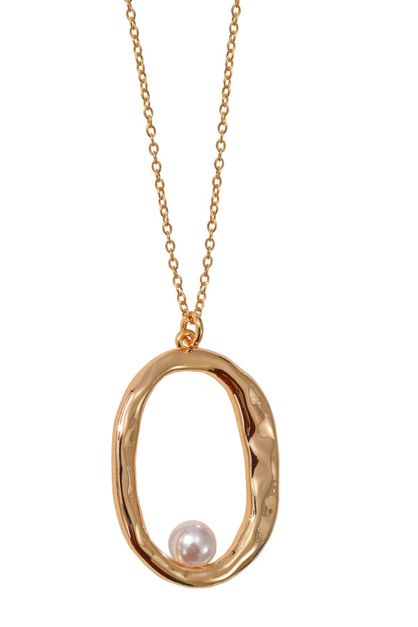 Carraig Donn Faux Pearl & Gold Pendant