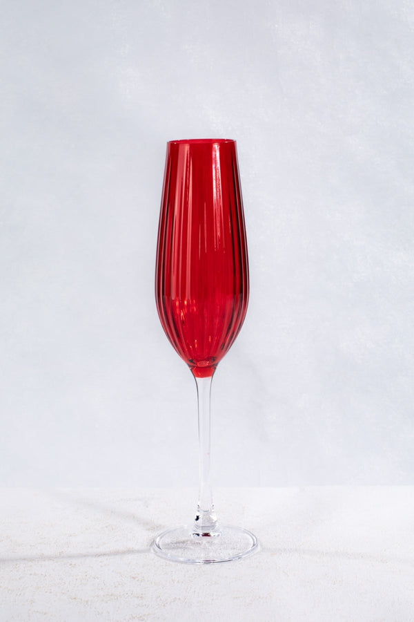 Carraig Donn Festive Red Champagne Glass Set Of 4