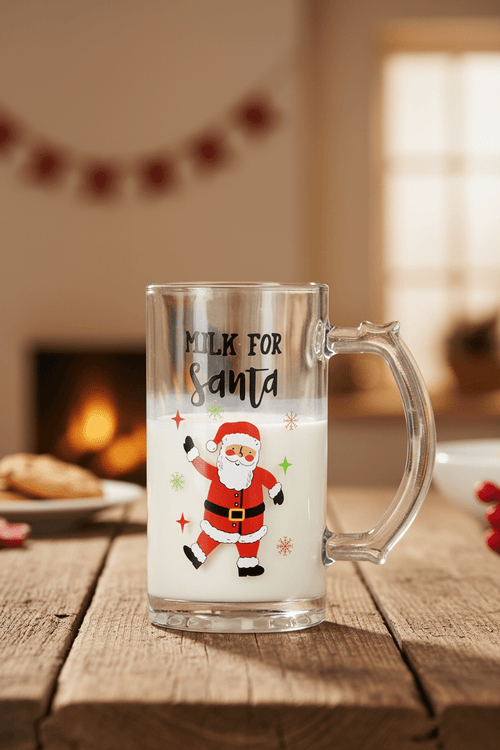 Festive Santa Glass Mug